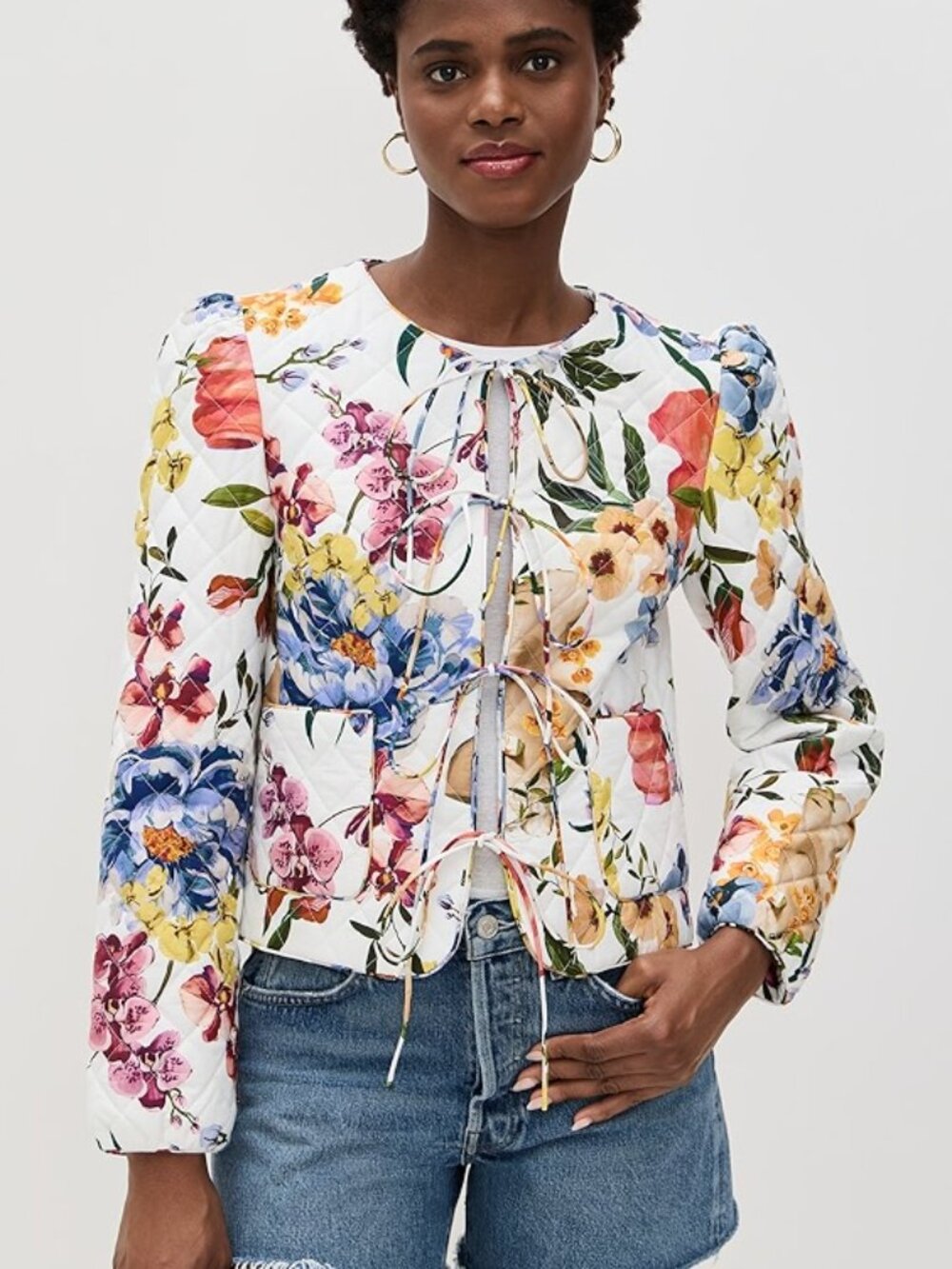 FARM Rio Greek Garden Quilted Jacket NWT Size Medium
